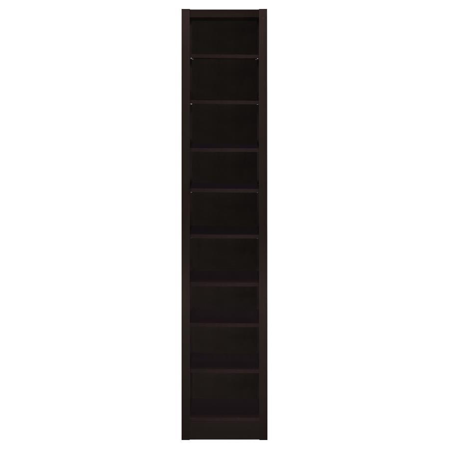 Eliam 8-Shelf Bookcase in Cappuccino