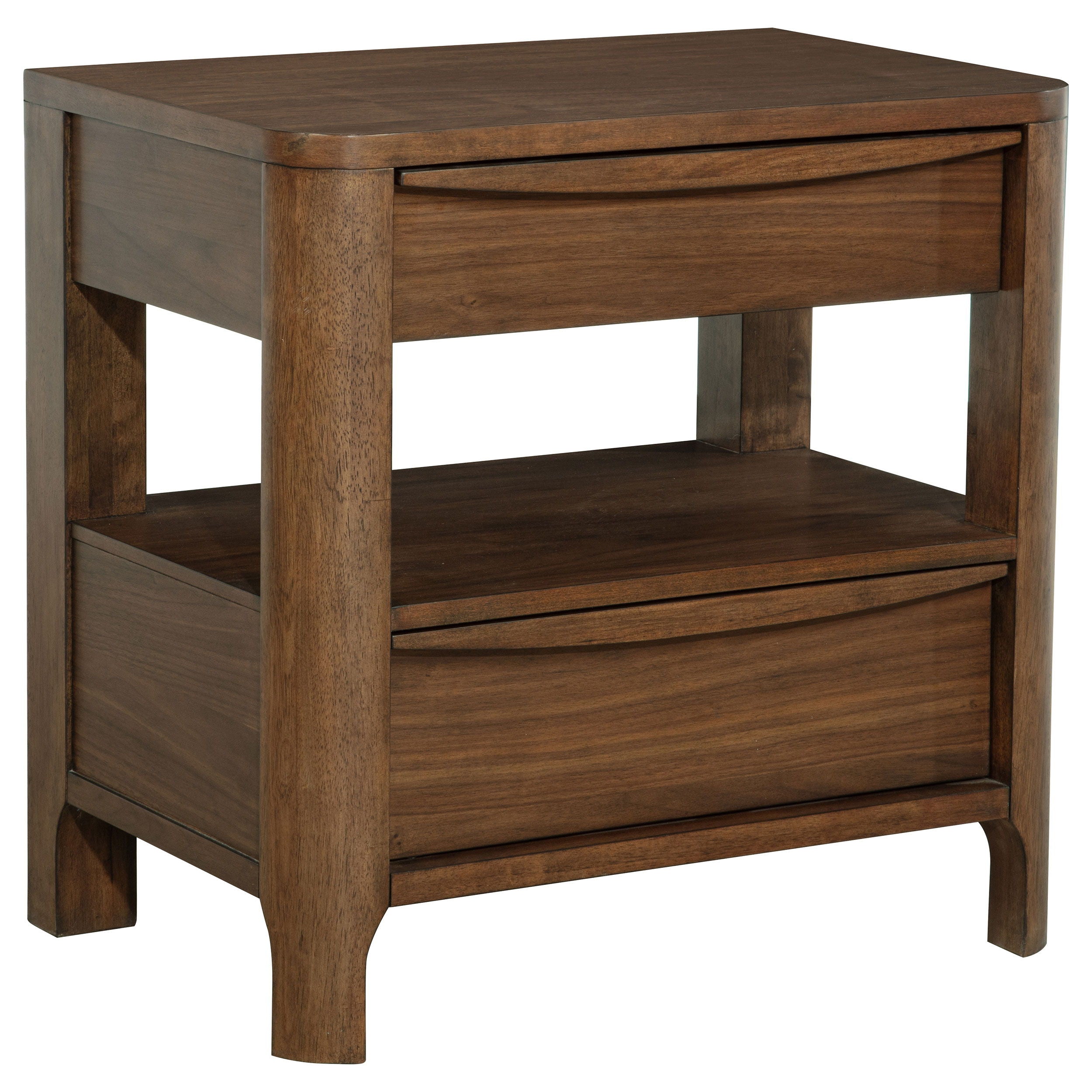Maderia 2-Drawer Nightstand in Walnut
