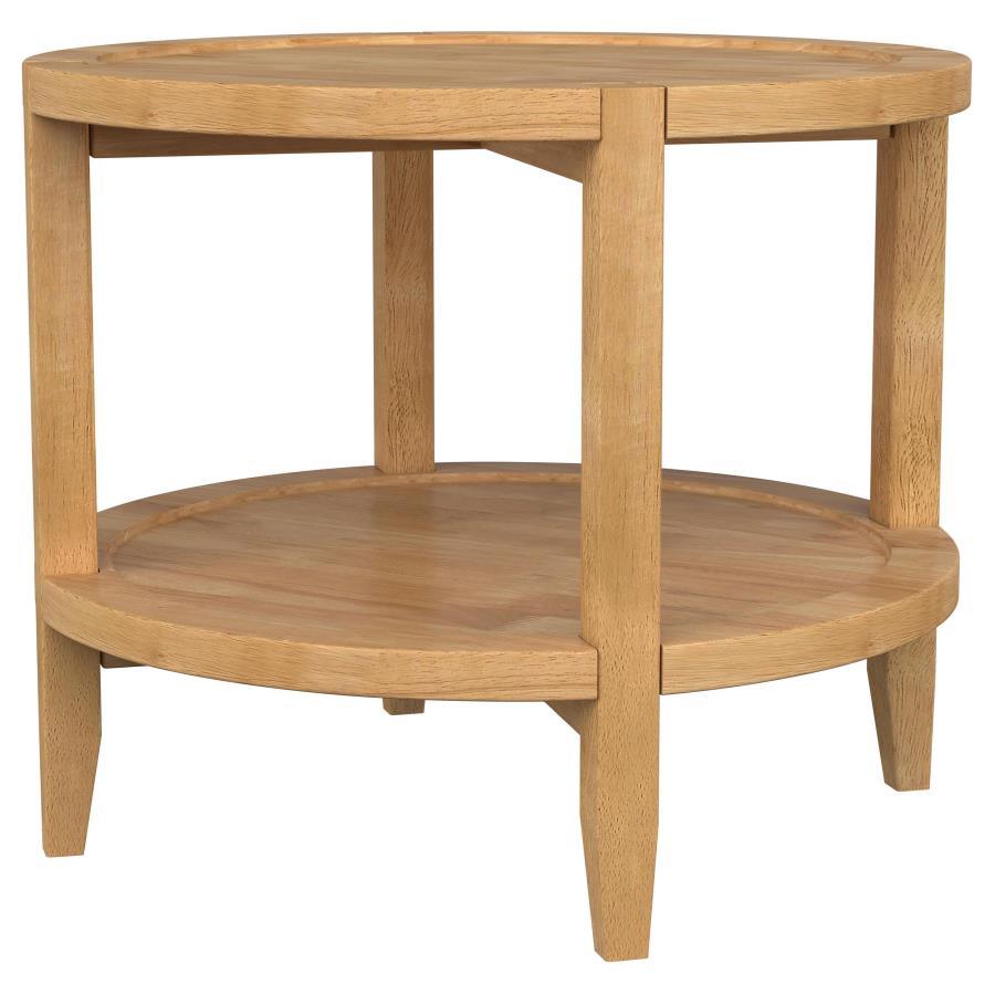 Camillo Round Solid Wood Coffee Table in Maple