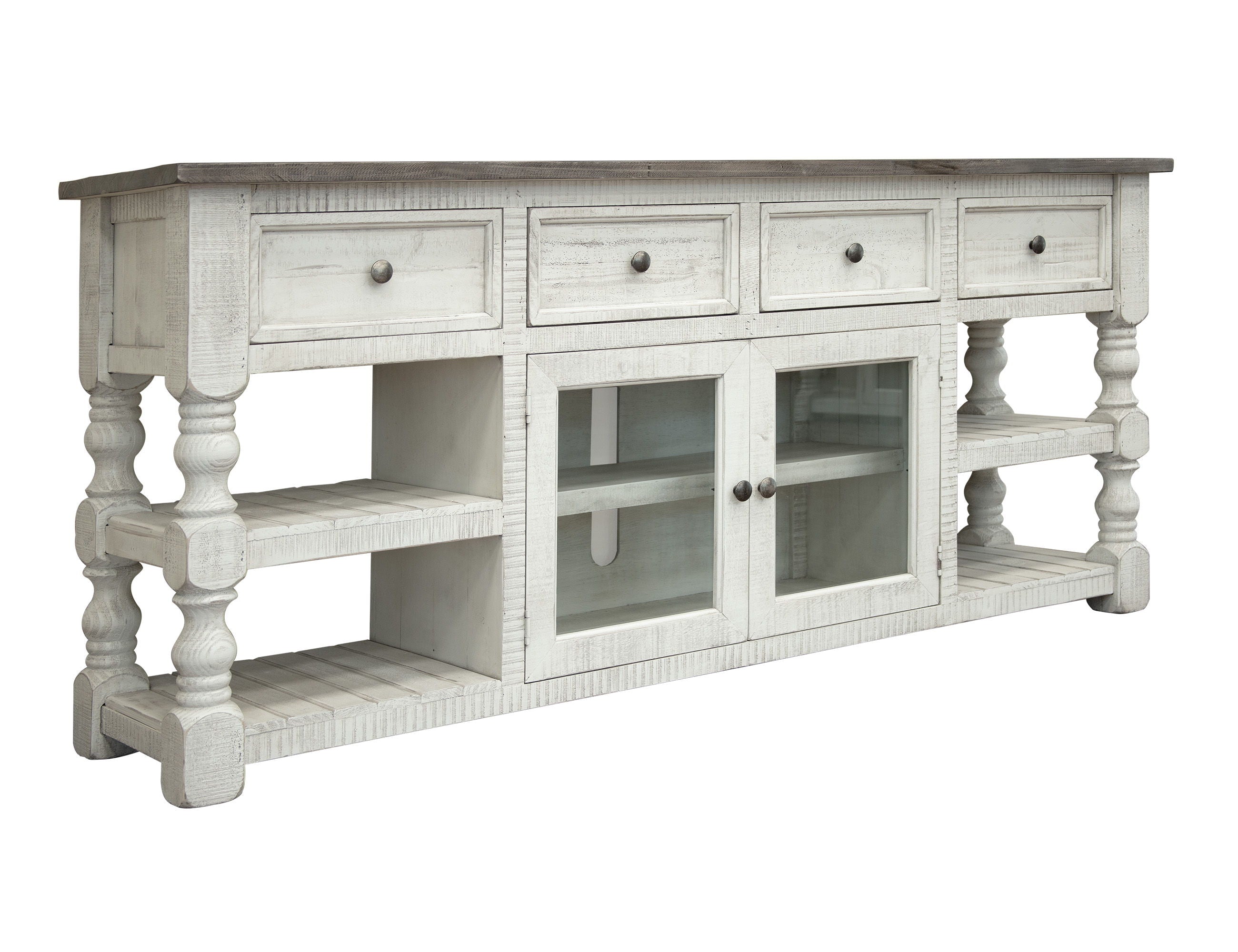 Stone - 3 Drawer 2 Glass Door with TV Stand