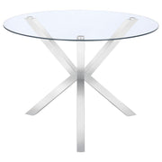 Vance Round Glass Top Asterisk Dining Table