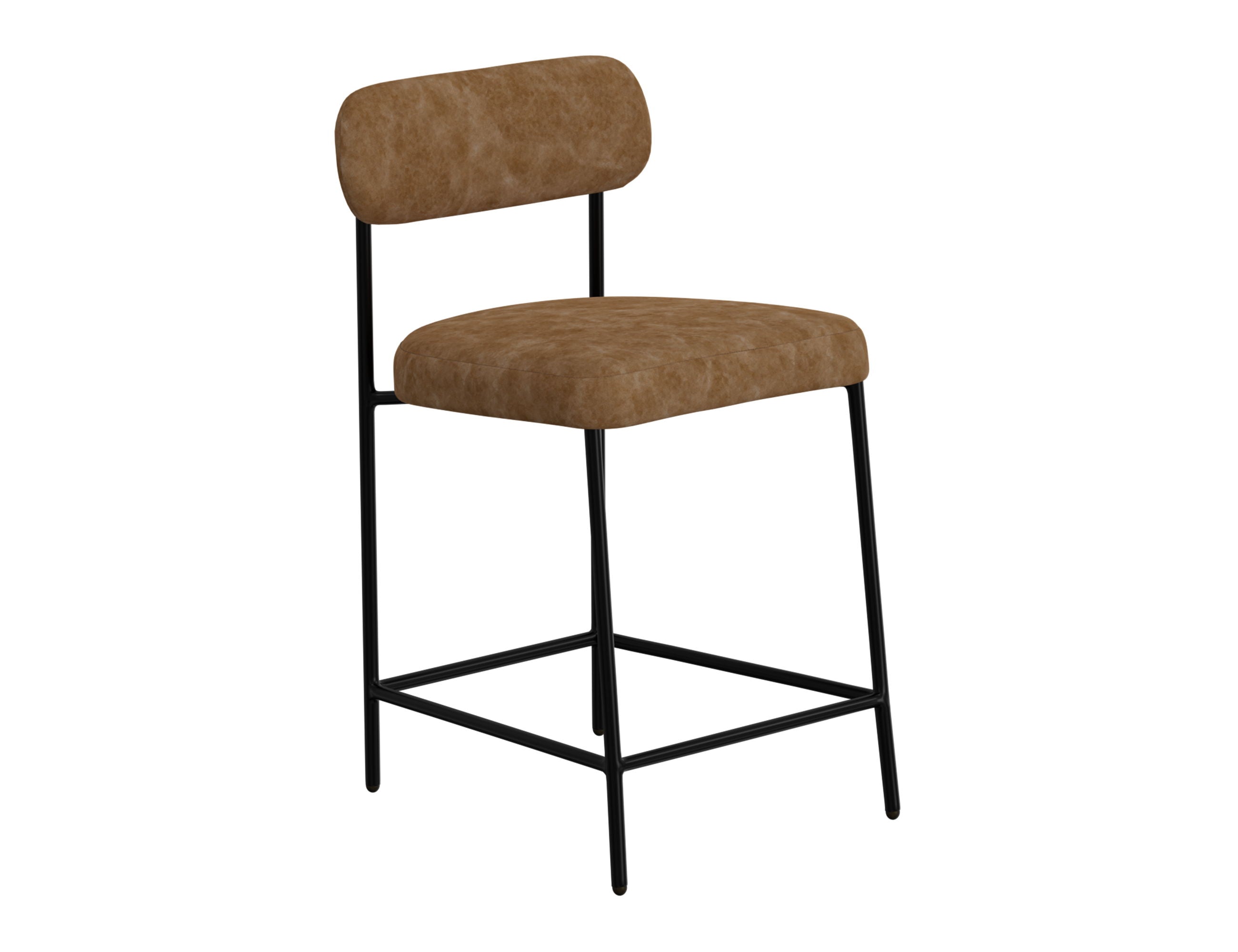 Upholstered Barstools with Wooden Frame & Metal Base - Seating - Bar Stool