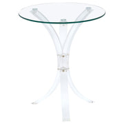 Laning Round Glass Top Acrylic Side Table