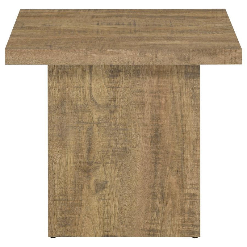 Rustic Mango Wood Square Table with Sturdy Block Base