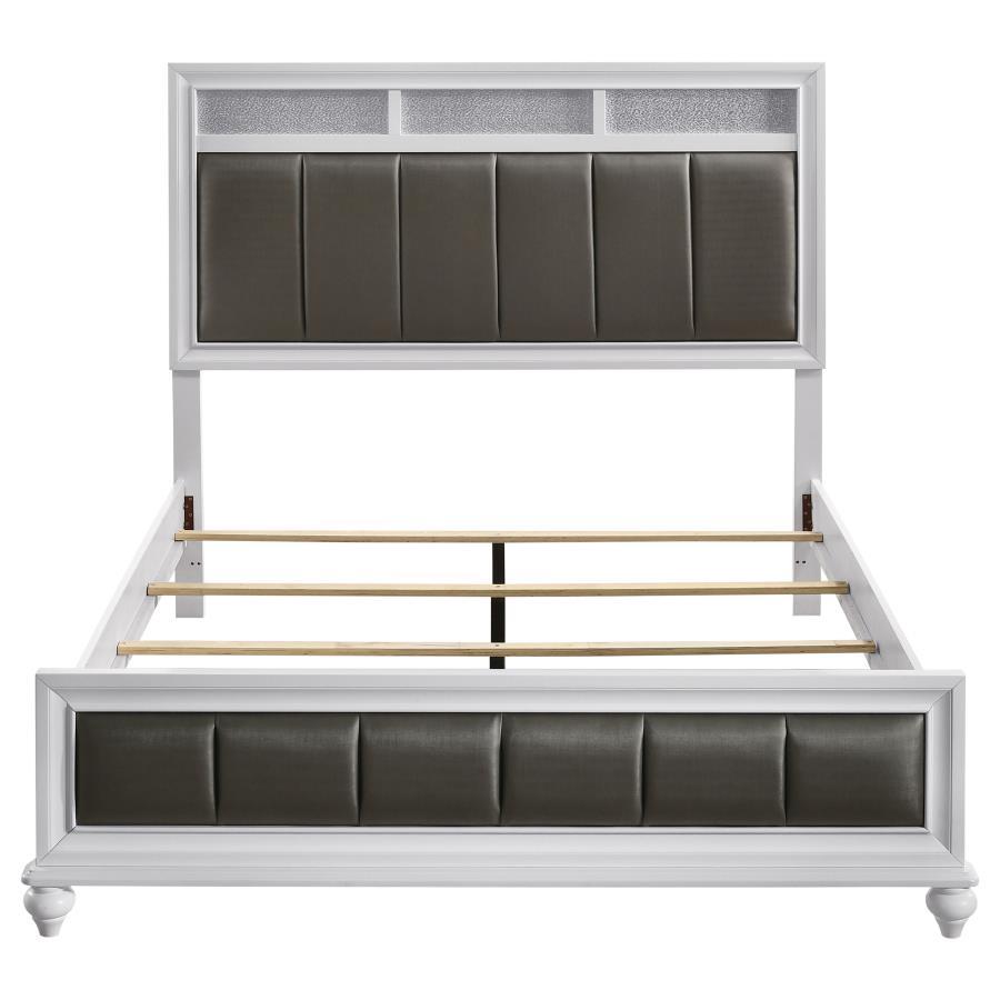 Barzini Upholstered Panel Bed in White