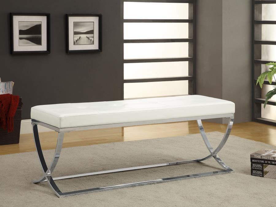 Walton Leatherette Tufted Accent Bench