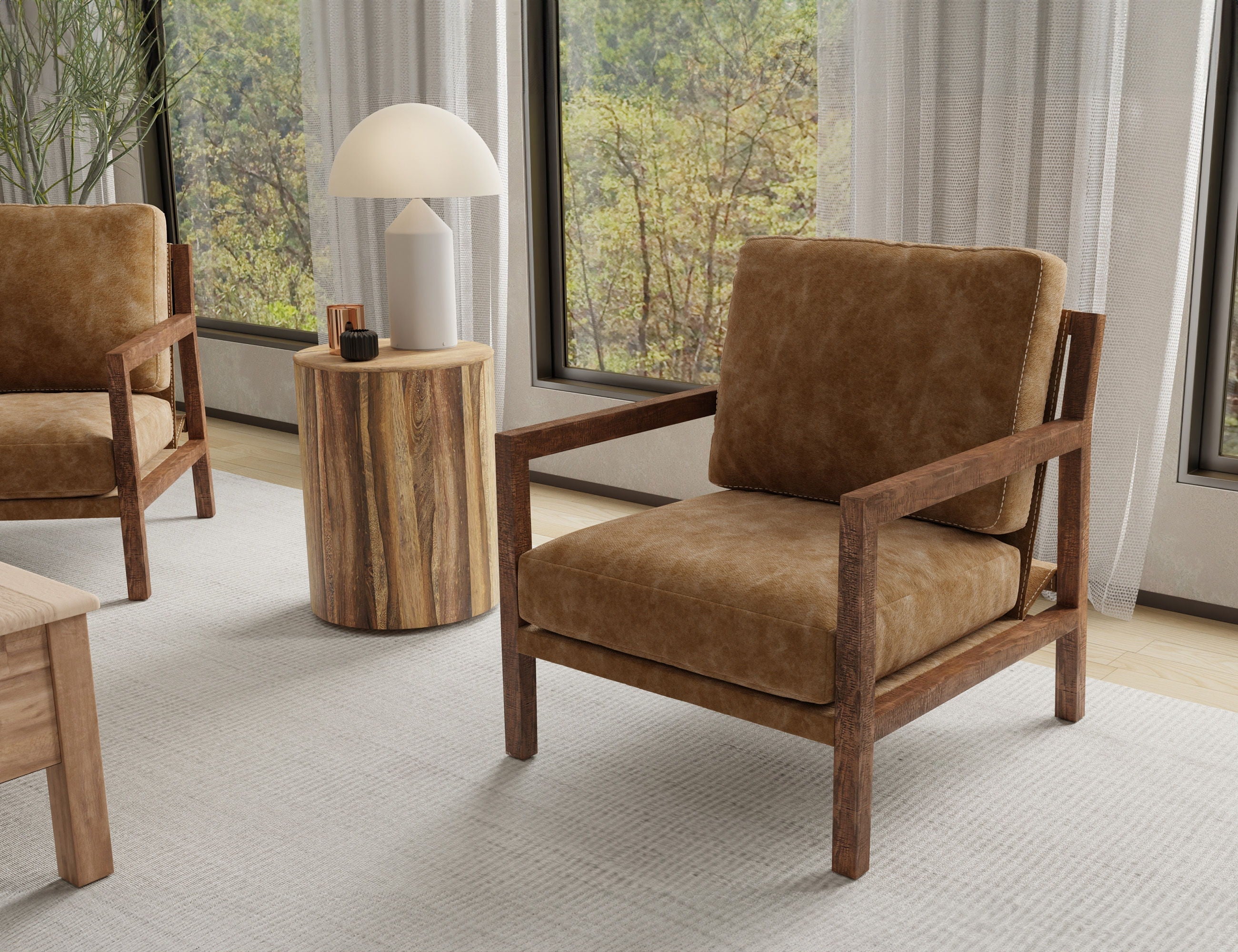 Milan Arm Chair with Solid Wood Frame