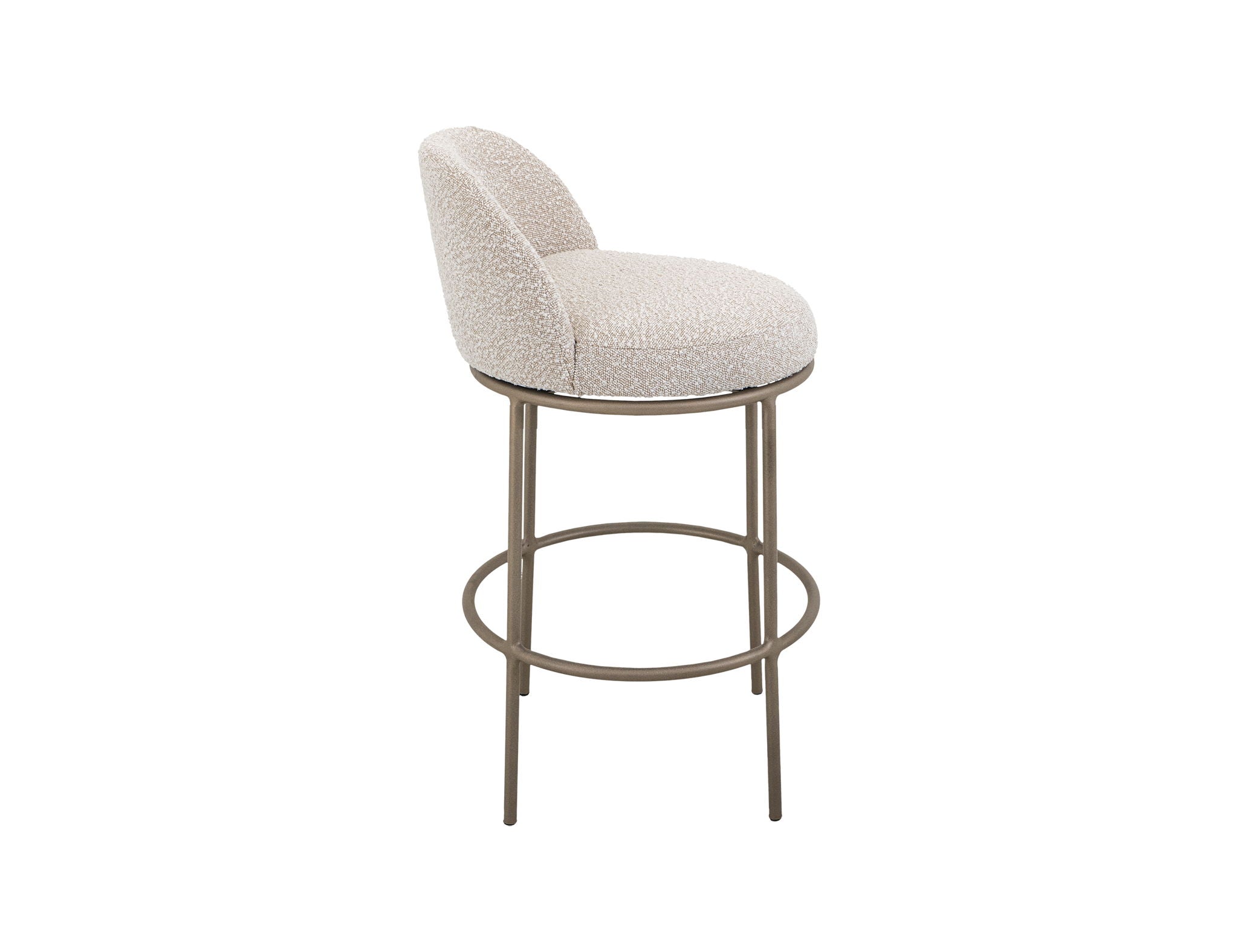 Snow Upholstered Barstool with Soft Ivory