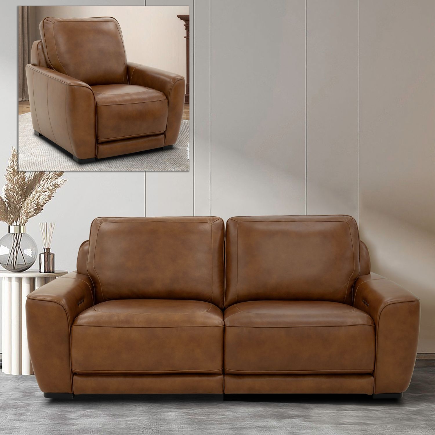 Blake Sofa Set – Transitional Brown