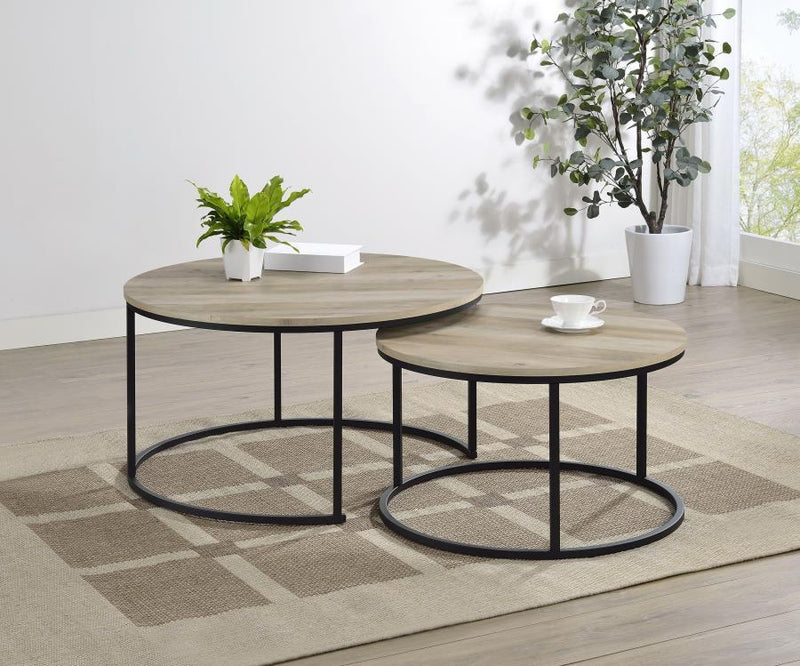 Lainey 2 Piece Round Faux Marble Nesting Coffee Table
