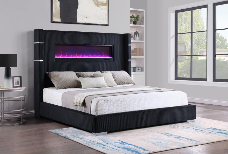 Tisdall Queen Upholstered Fireplace Bed