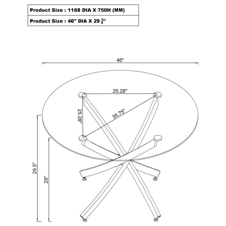Dining Table with Crisscross Base