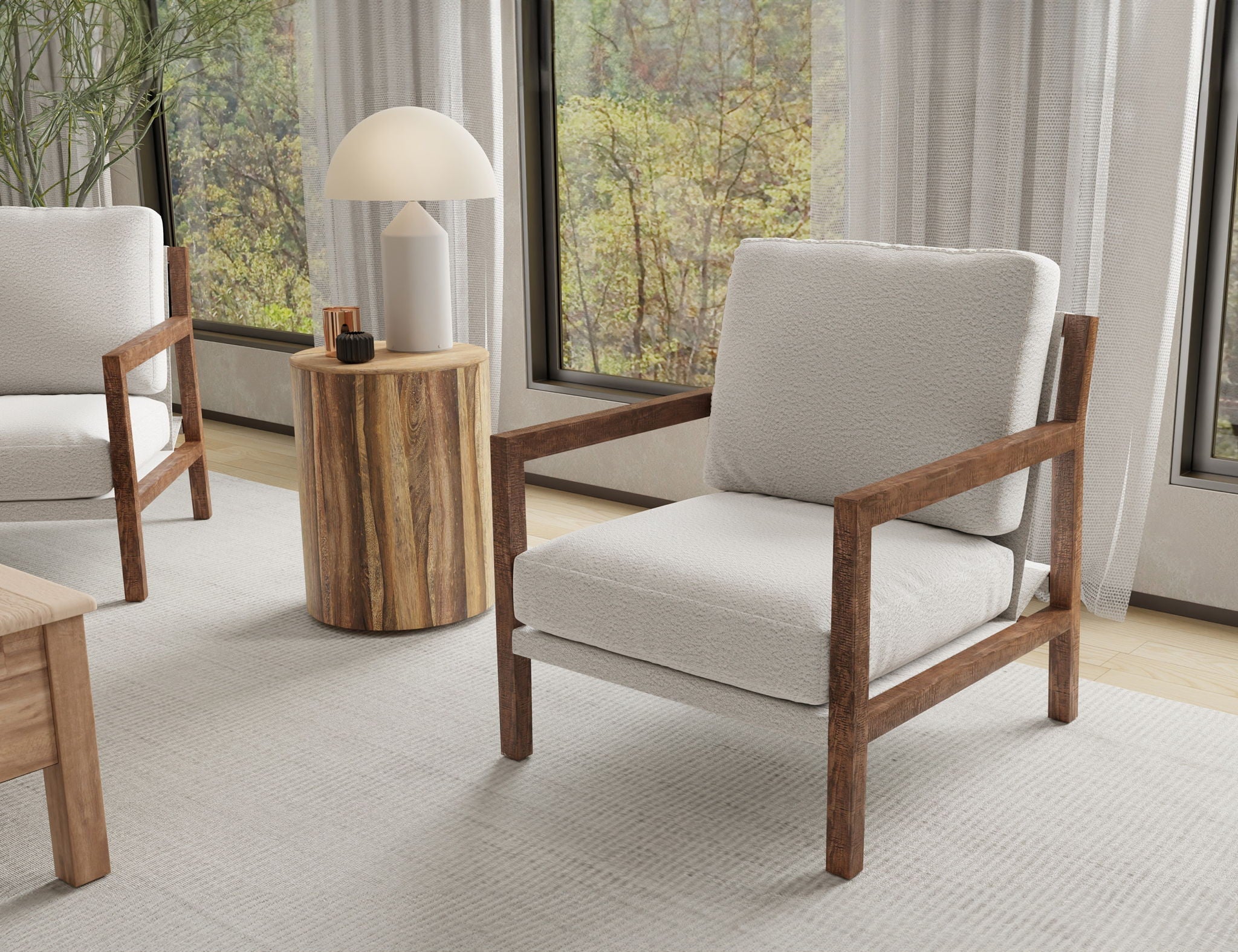 Milan Armchair – Elegant Solid Wood Frame