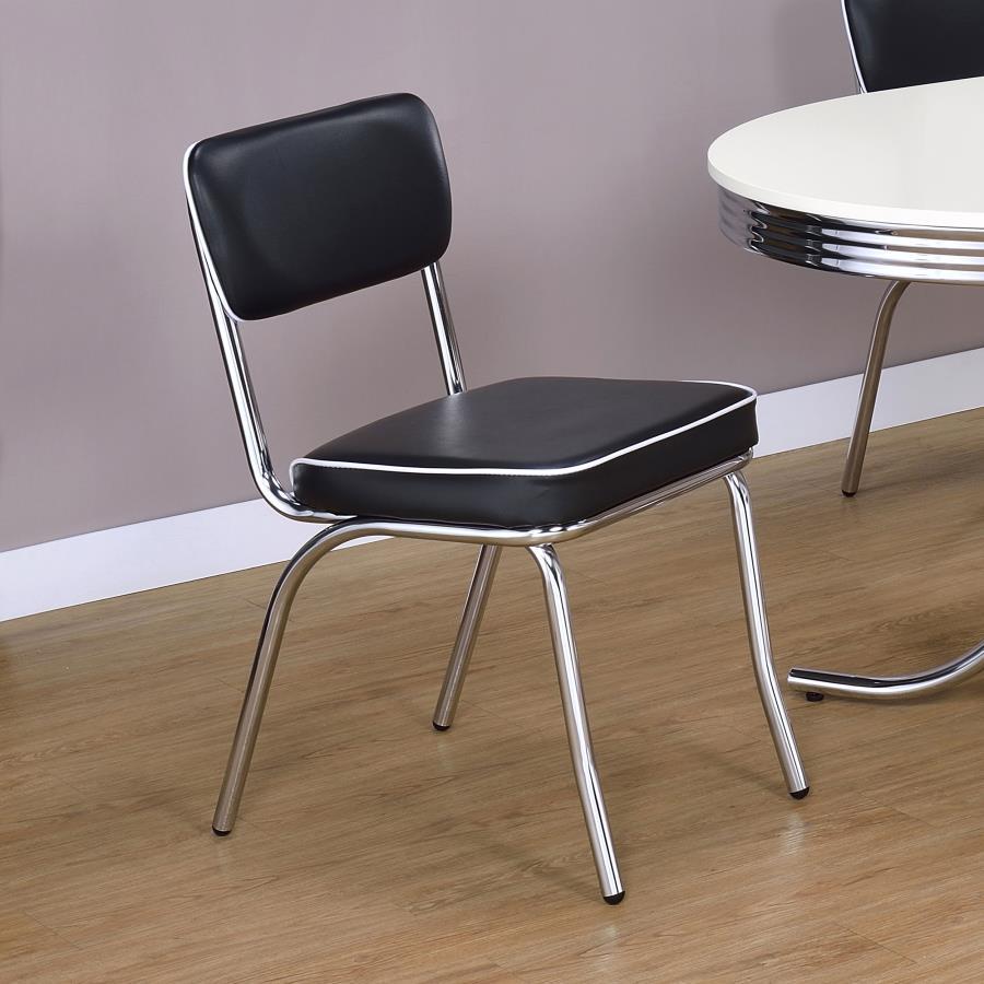 Retro Upholstered Dining Side Chairs (Set of 2)
