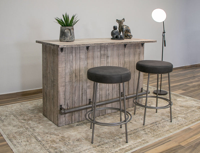 Frida Metal Stool with Wooden Frame