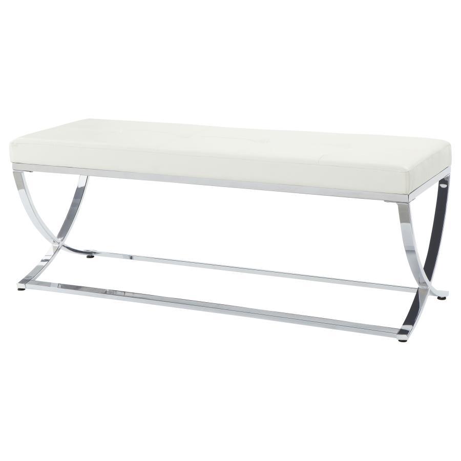 Walton Leatherette Tufted Accent Bench