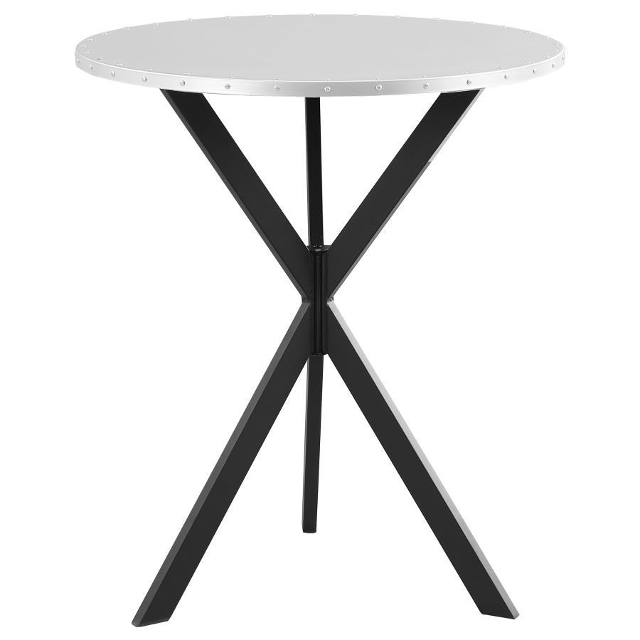 Kenzo Round Galvanized Steel Bistro Bar Table