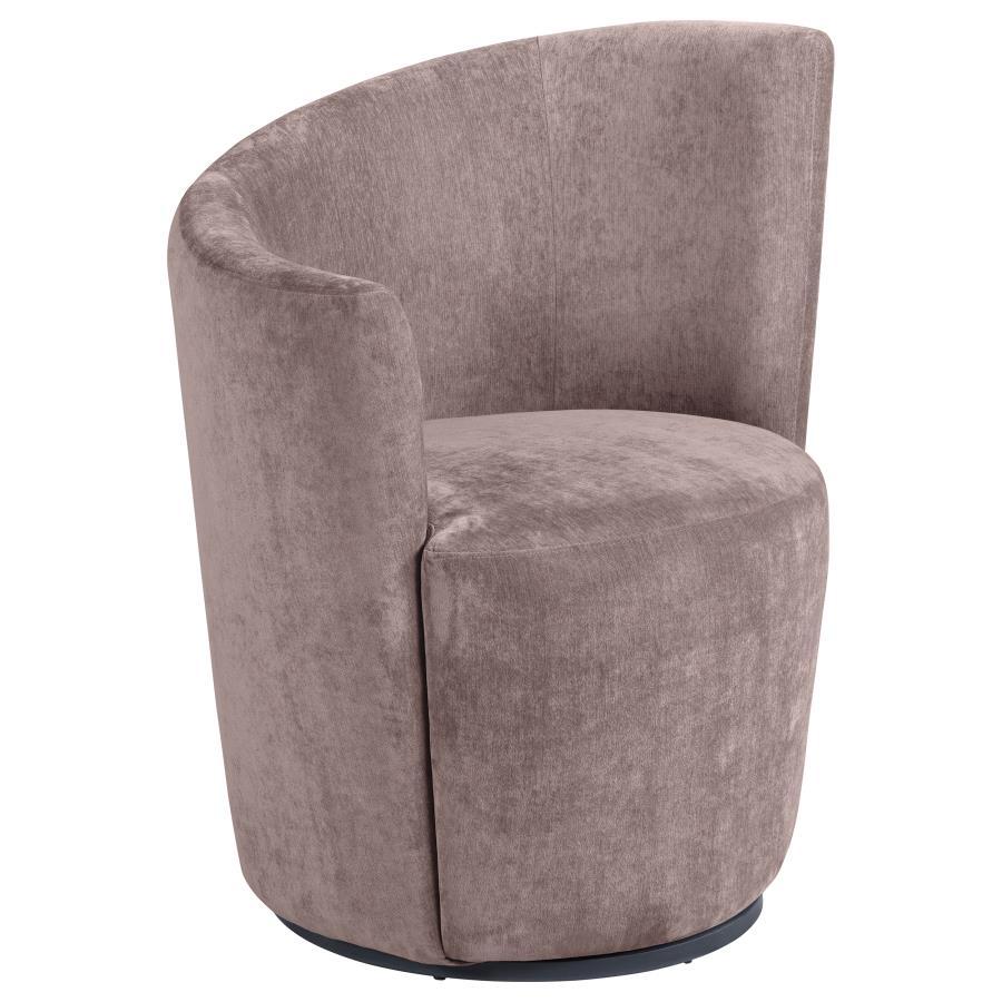 Nueva Upholstered Swivel Chair with Curved Backrest