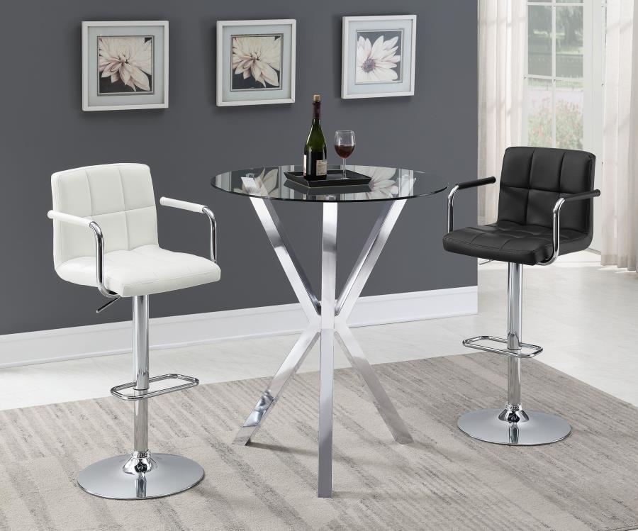 Denali Round Glass Top Bistro Bar Table