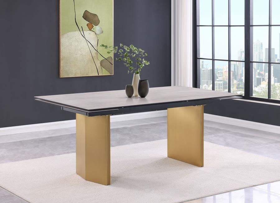 Vesa Glass Top Extension Dining Table