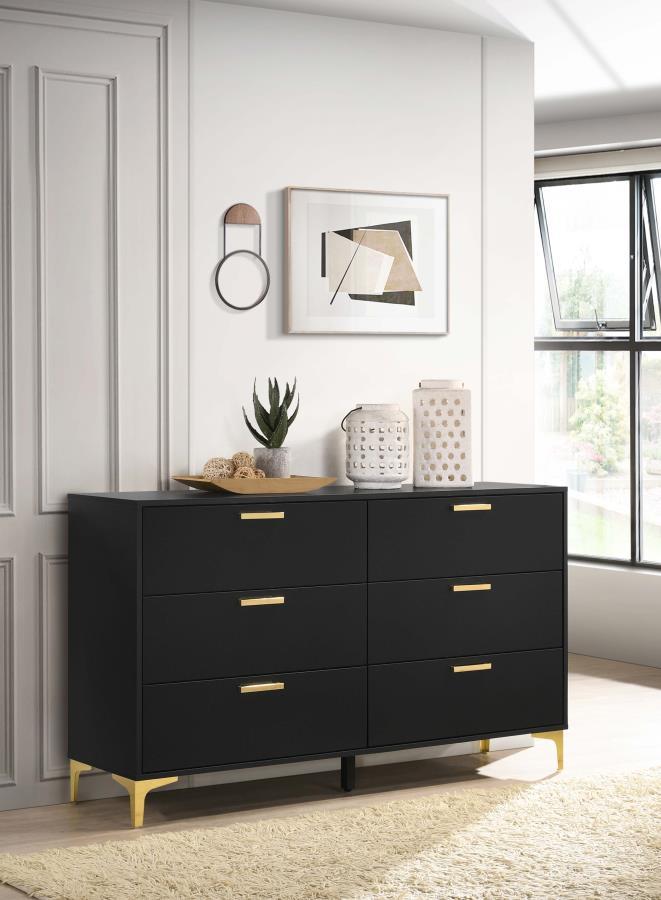 Kendall 6-Drawer White Dresser