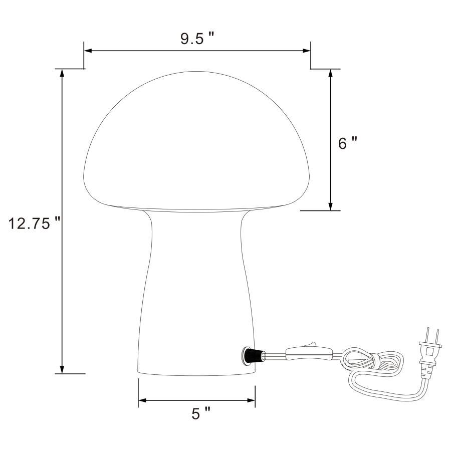 Kanaby - Mushroom Shaped Glass Bedside Table Lamp