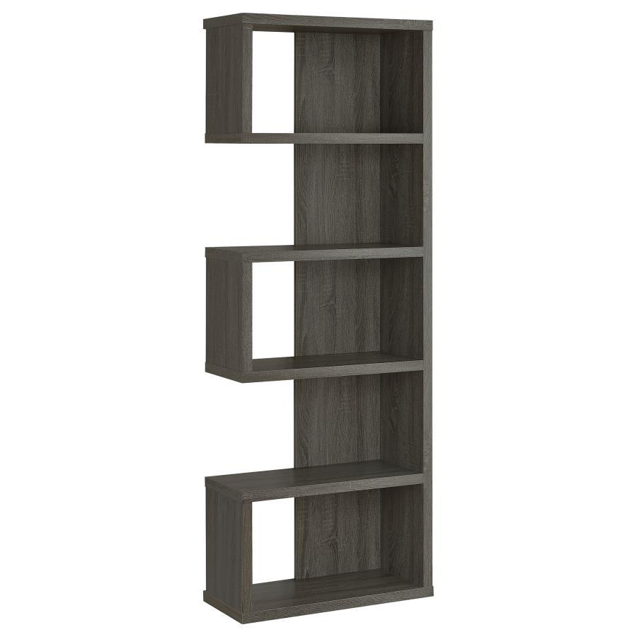 Joey - 5-Tier Alternating Boxes Bookcase