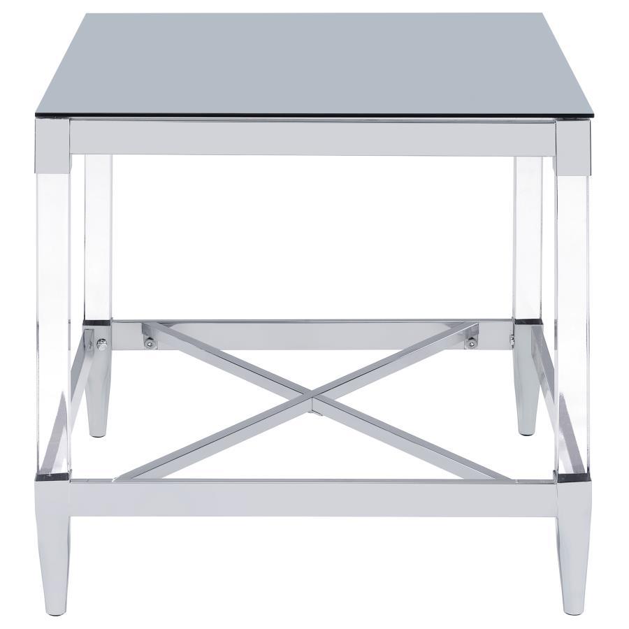 Lindley Square Tempered Mirror Acrylic Side End Table