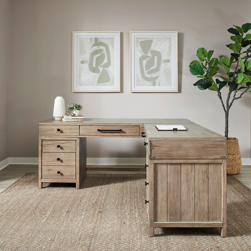 Proximity Place L Shaped Desk – Barley Buff