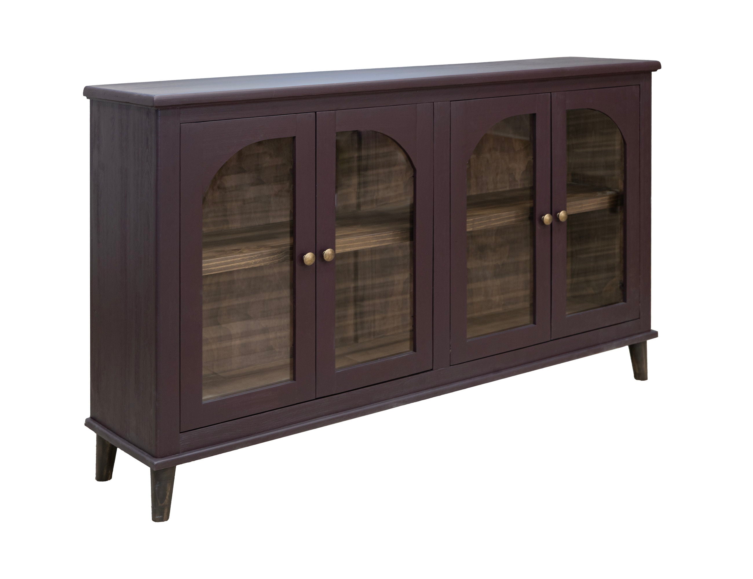 Genova Console 4 Glass Doors Lightly Distressed Pine