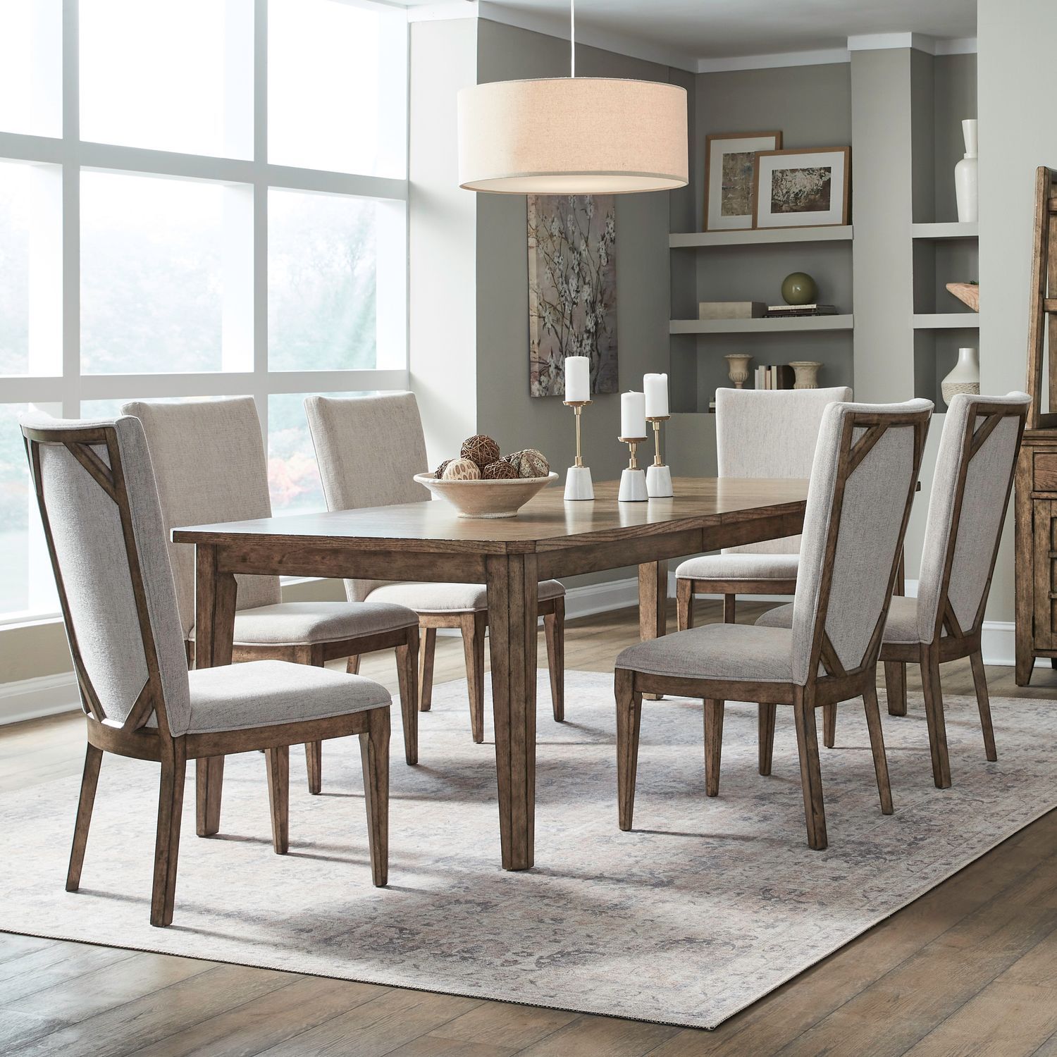 Carolina Park Rectangular Table Set in Brown