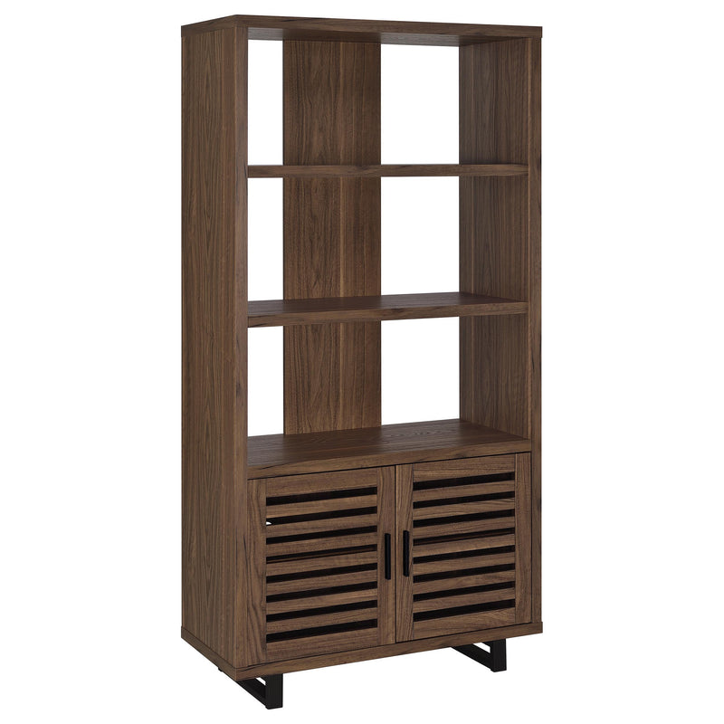 Maddox 3-Shelf Cabinet Bookcase in Walnut