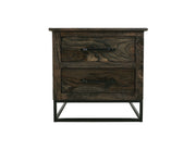Teak Nightstand Oil Black – 2 Drawer Nightstand