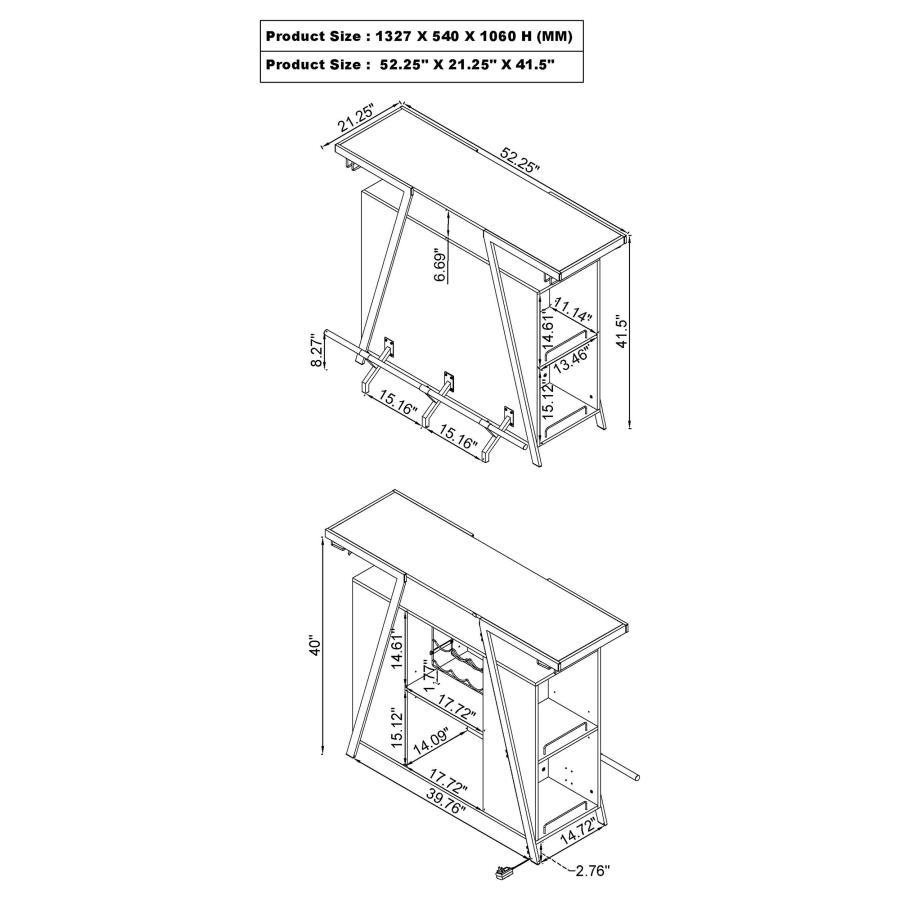 Araceli Freestanding LED Home Bar Cabinet
