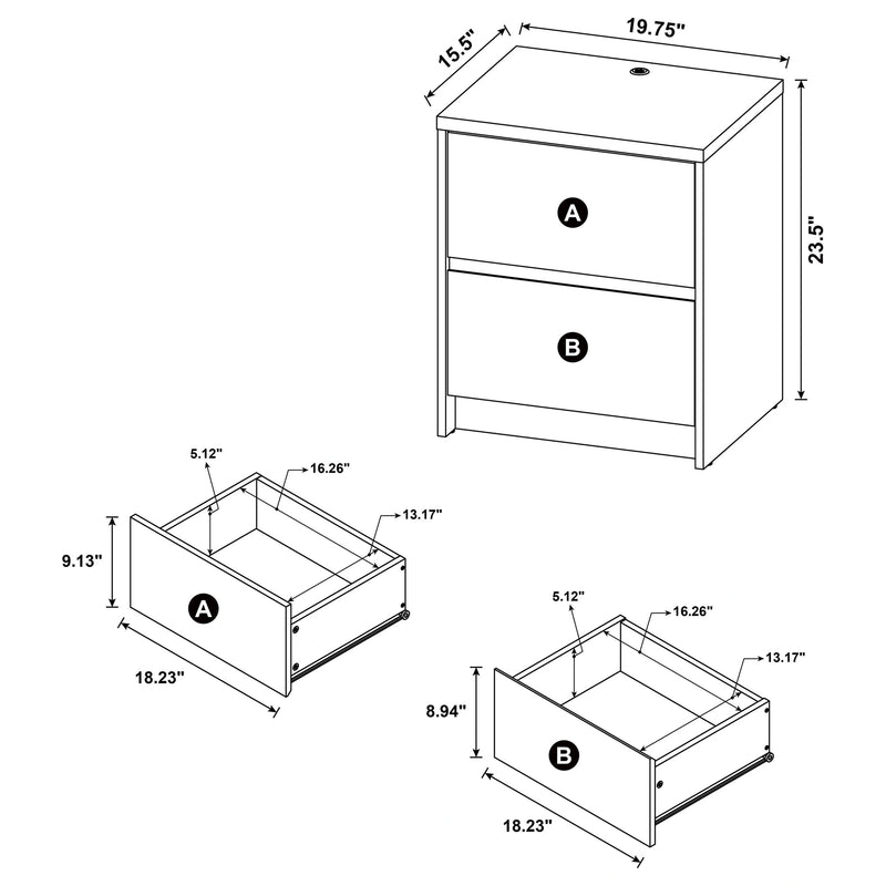 Westpark Nightstand with LED Lighting