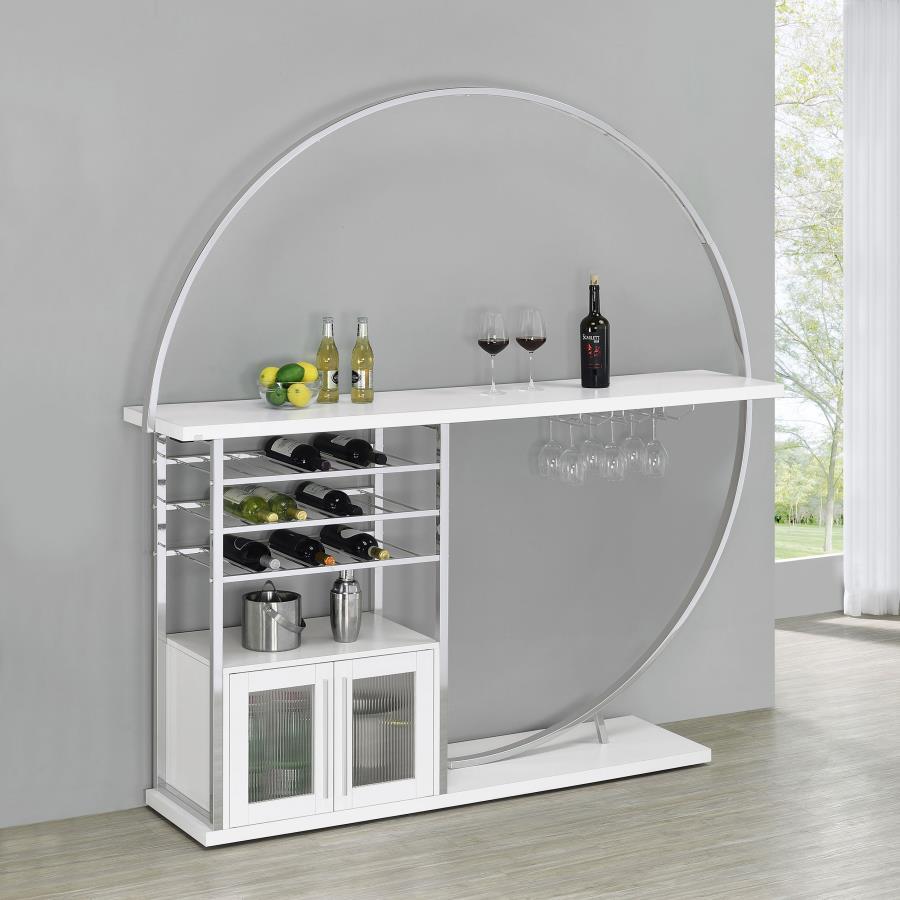 Risley 2-Door Circular LED Home Bar Cabinet