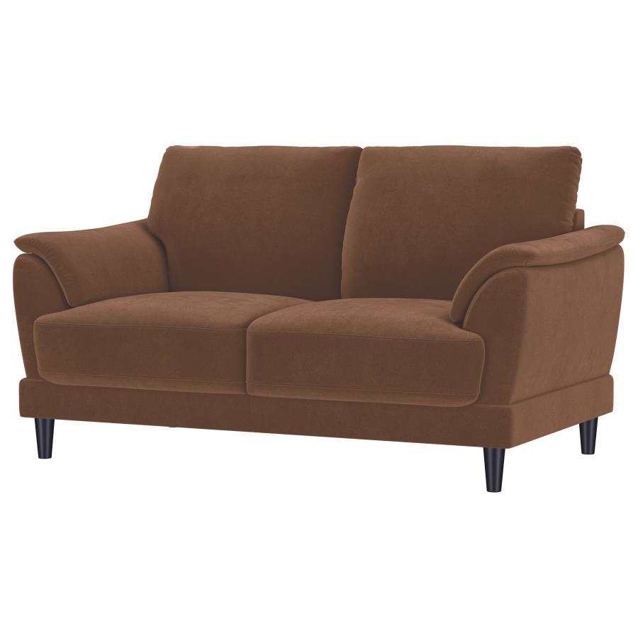 Selma Velvet Upholstered Crescent Arm Loveseat