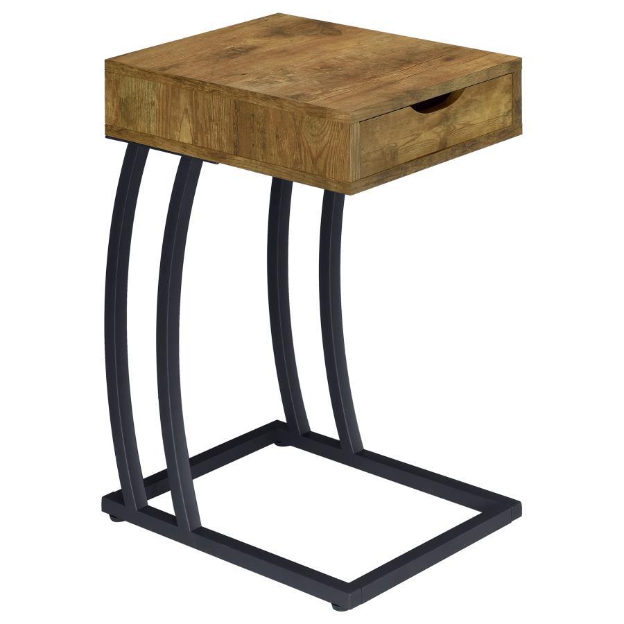 Troy 1-Drawer C-Shaped Side Table with Power