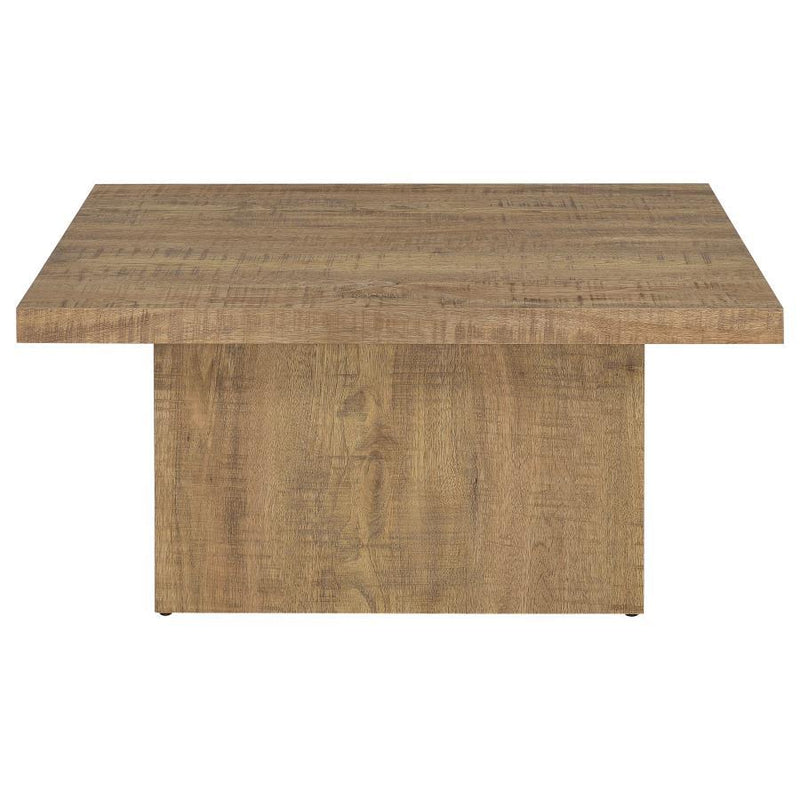 Rustic Mango Wood Square Table with Sturdy Block Base