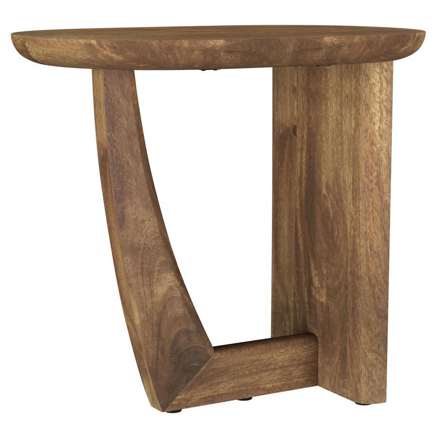 Fletcher - Round Solid Mango Wood Accent Side Table