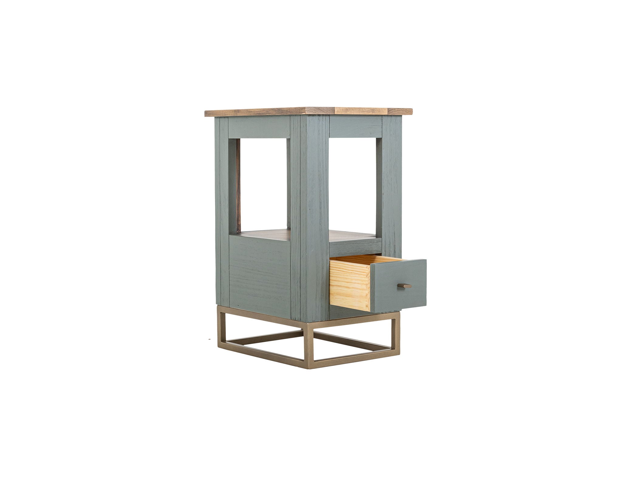 Timber Chairside Table in Forest Green