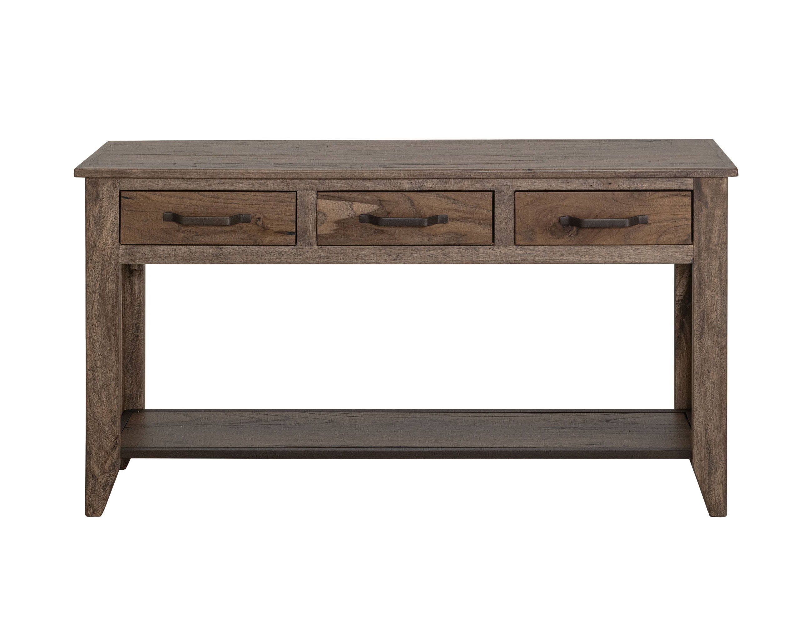 Natural Teca 3-Drawer Sofa Table