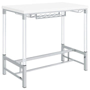 Norcrest Acrylic Leg Bar Table in White High Gloss