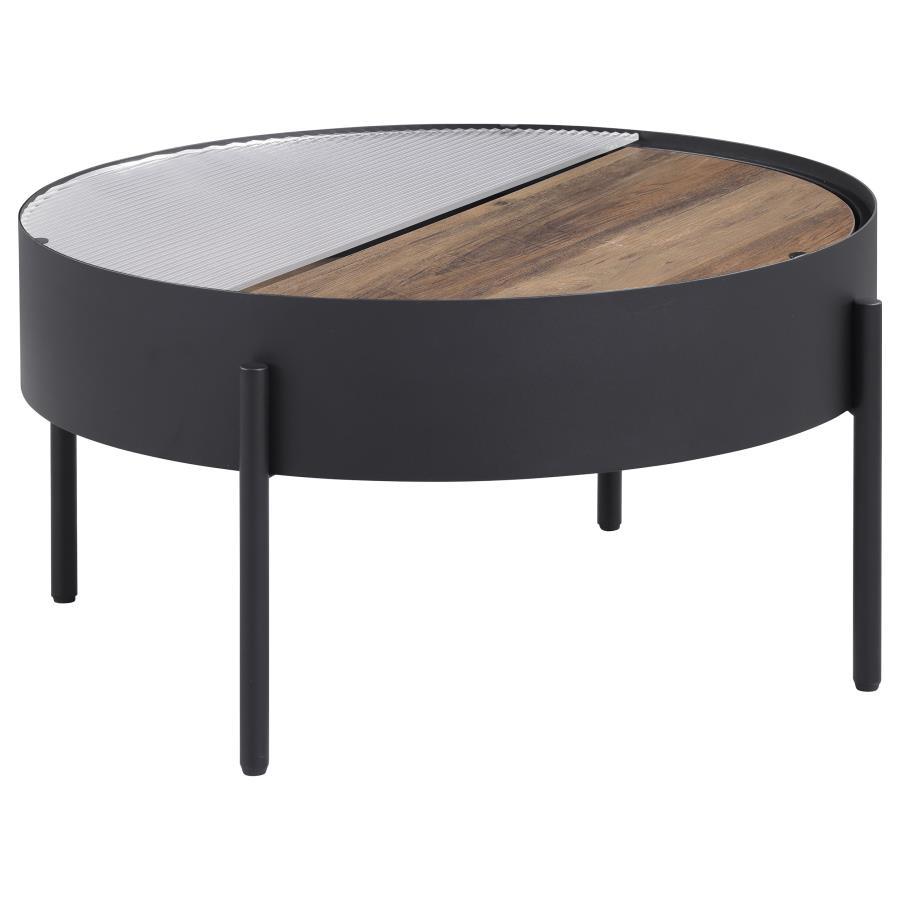 Ozella Round End Side Table With Recessed Top