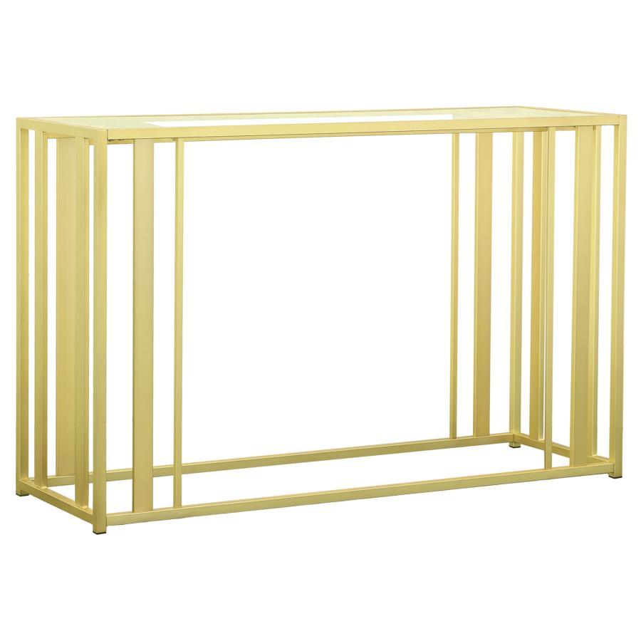 Adri Glass Top Entryway Sofa Console Table