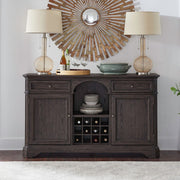 Grant Park - Wine Buffet with Brown Finish, Soft Closing Drawers