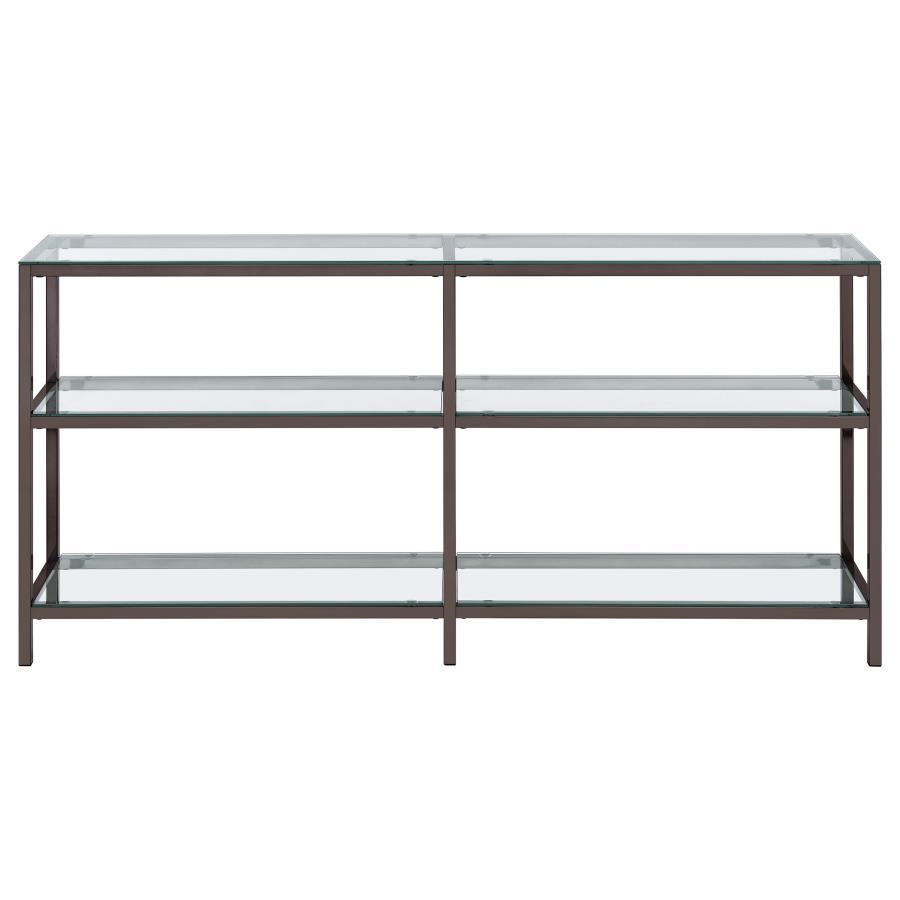 Kate - Console Bookcase in Black Nickel