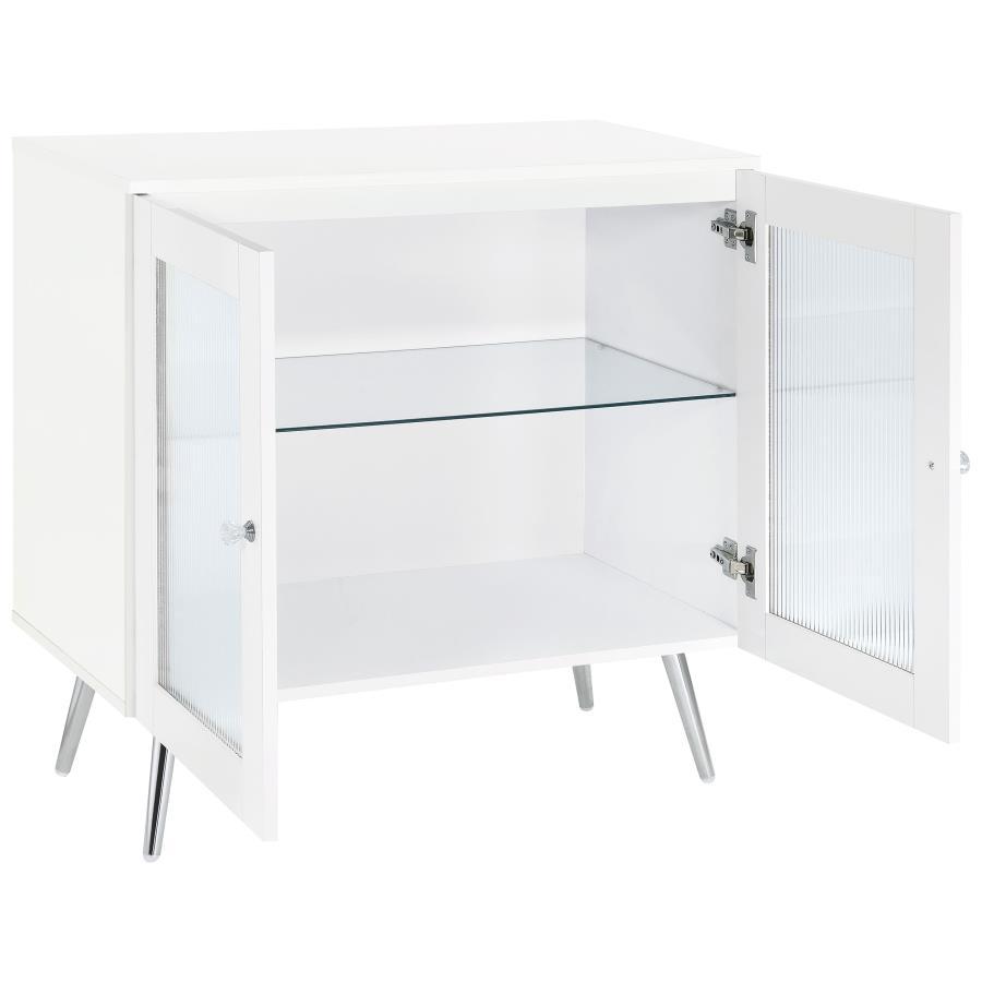 Nieta 2 Door White High Gloss Accent Cabinet