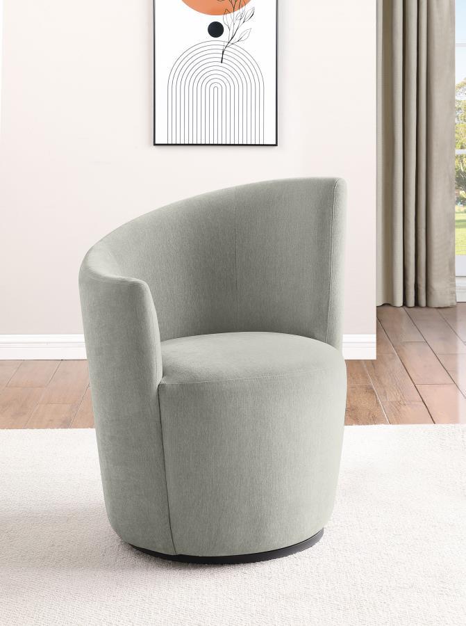 Nueva Upholstered Swivel Chair with Curved Backrest