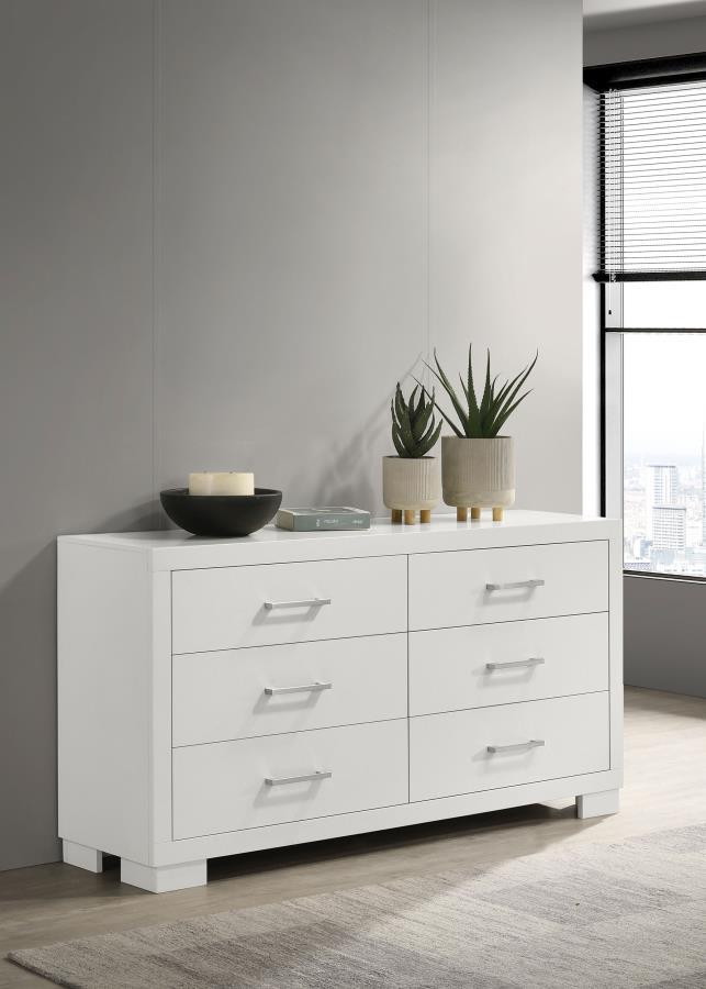 Jessica 6-Drawer Dresser in Cappuccino